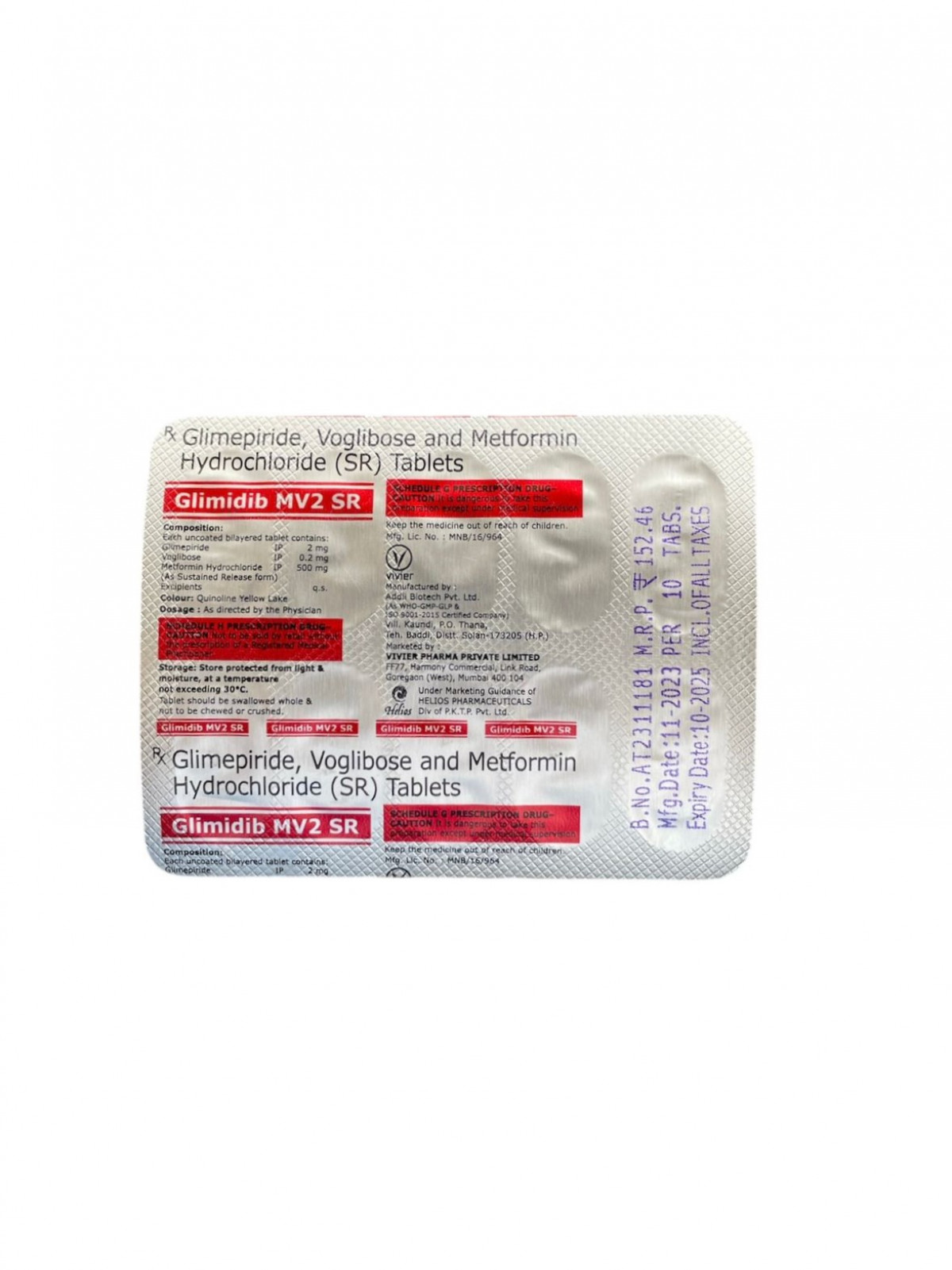 Buy Glimidib MV2 SR tablet  online -Triple-action diabetes management for better blood sugar control