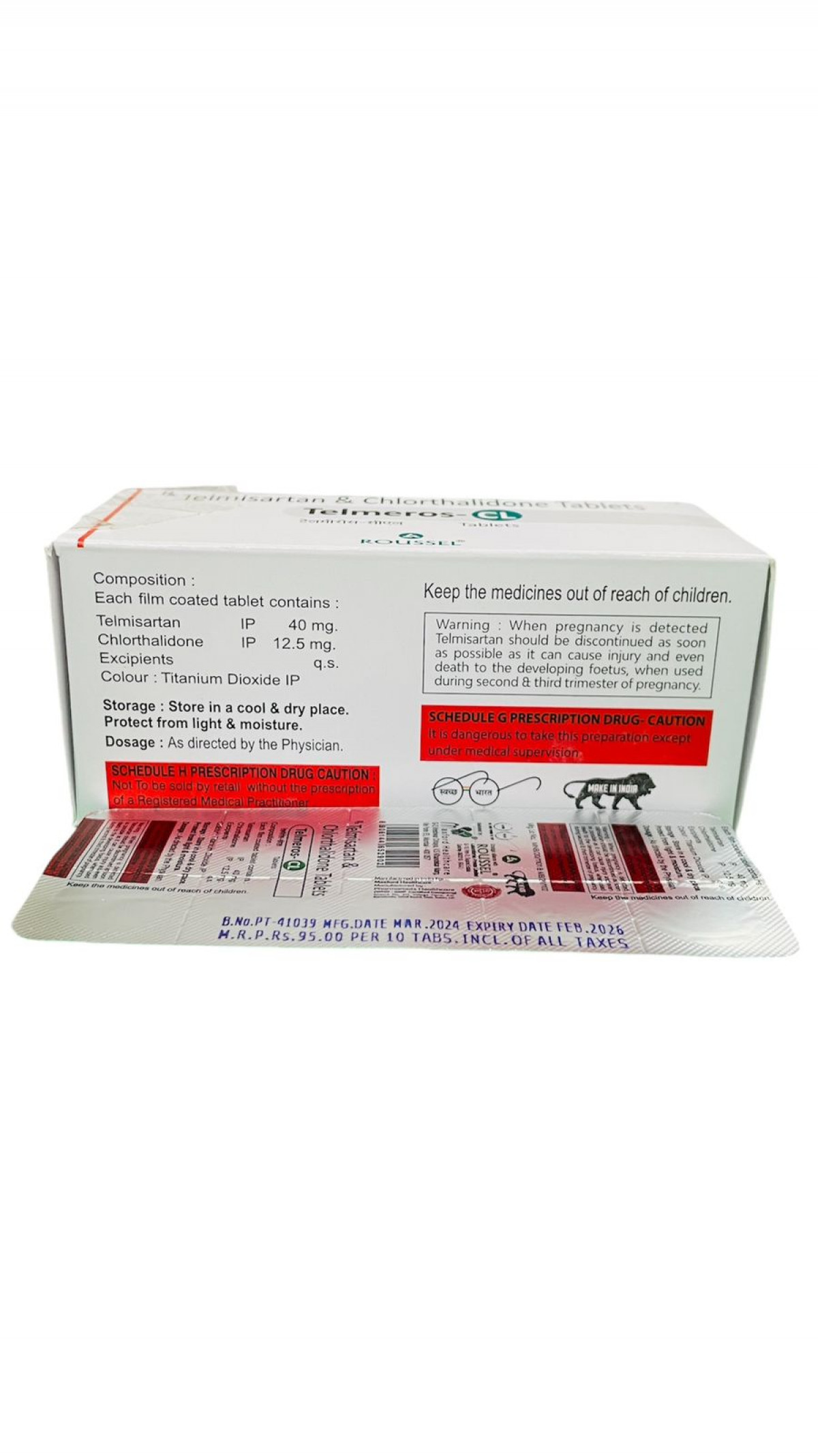 Order  TELMEROS CL Tablet - Fast & Secure delivery