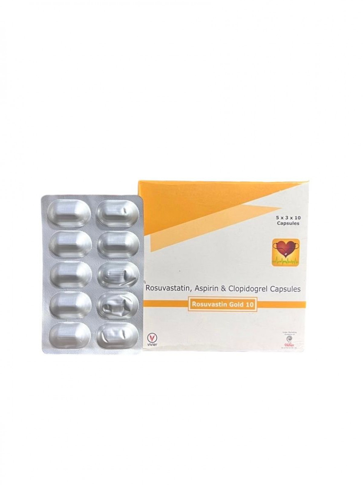 Buy Rosuvastin gold 10 capsule  online -   triple-action heart care for cholesterol, clot prevention, and cardiac protection