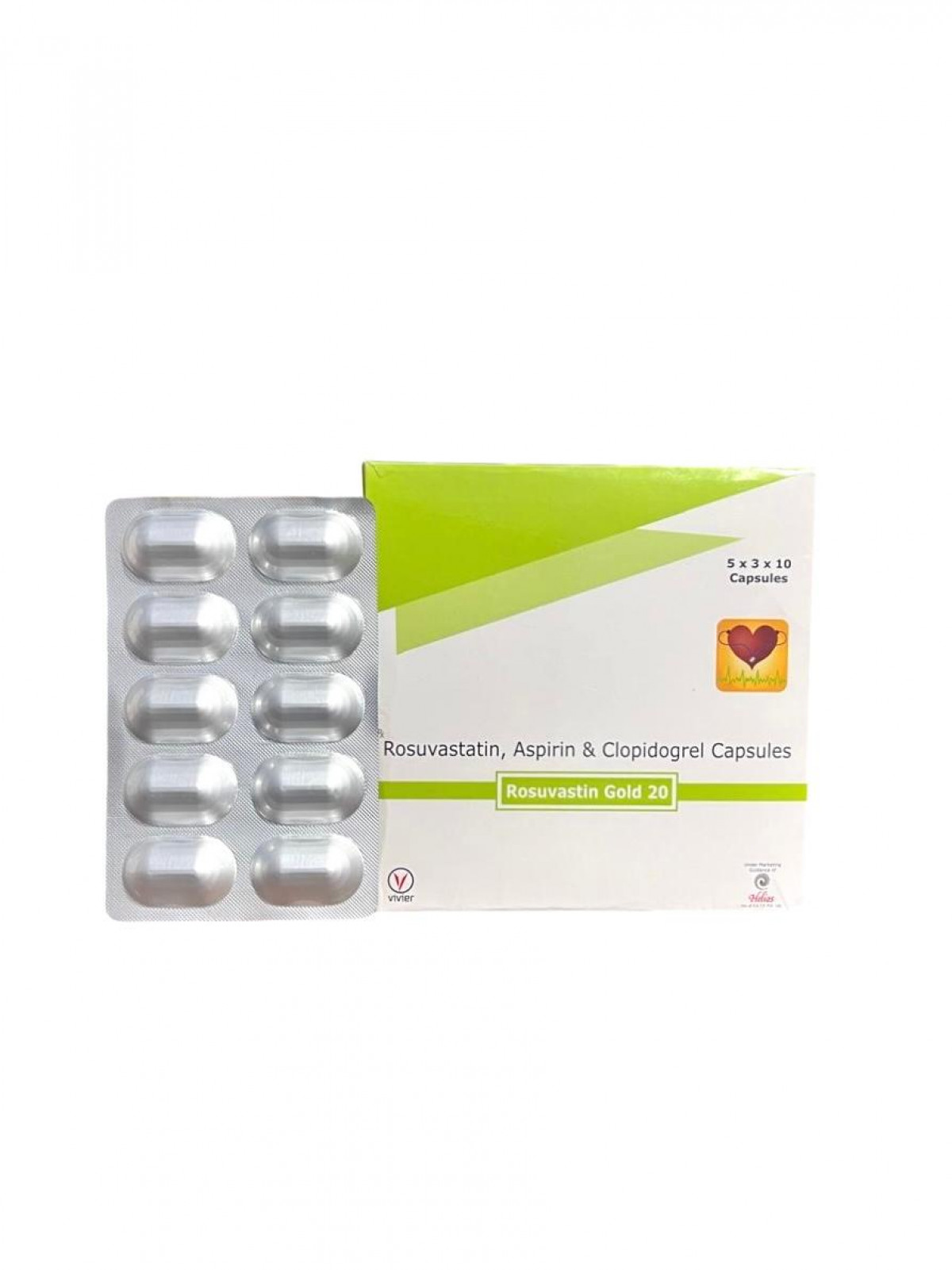 Buy Rosuvastin gold 20 tablet  online- powerful triple therapy for heart health, cholesterol, and clot prevention