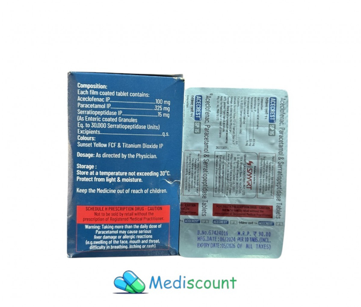 ACECREST SP15 Tablet for joint pain inflammation and swelling