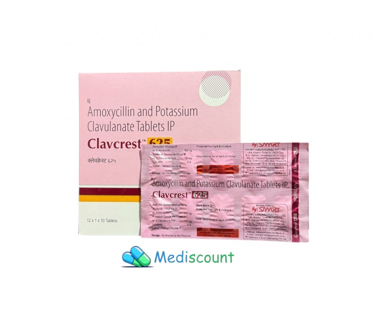 Buy clavcrest 625 tablet online -  effective antibiotic for bacterial infections