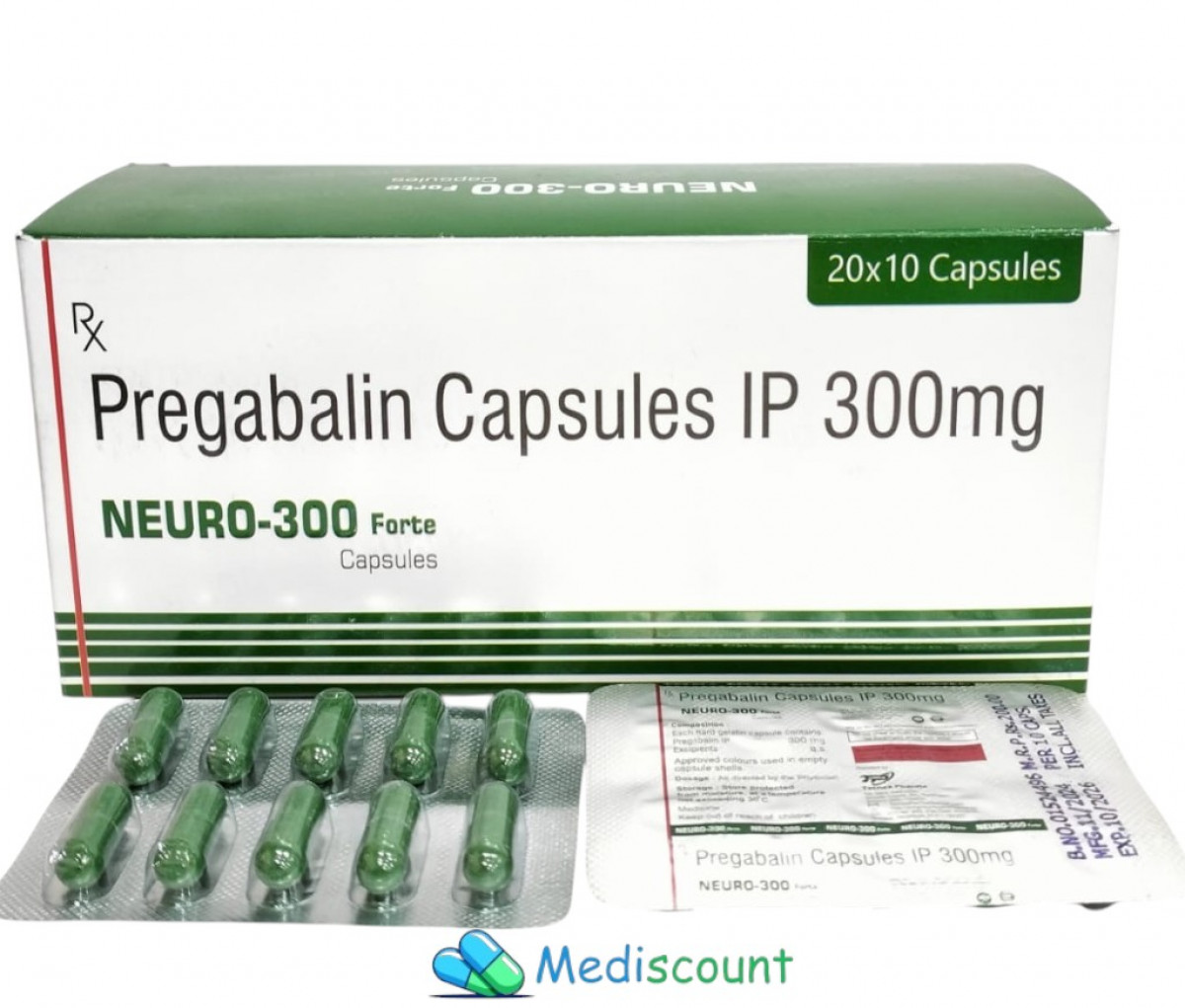 Buy Neuro 300 capsules online -Treatment of nerve pain, anxiety, and seizures.