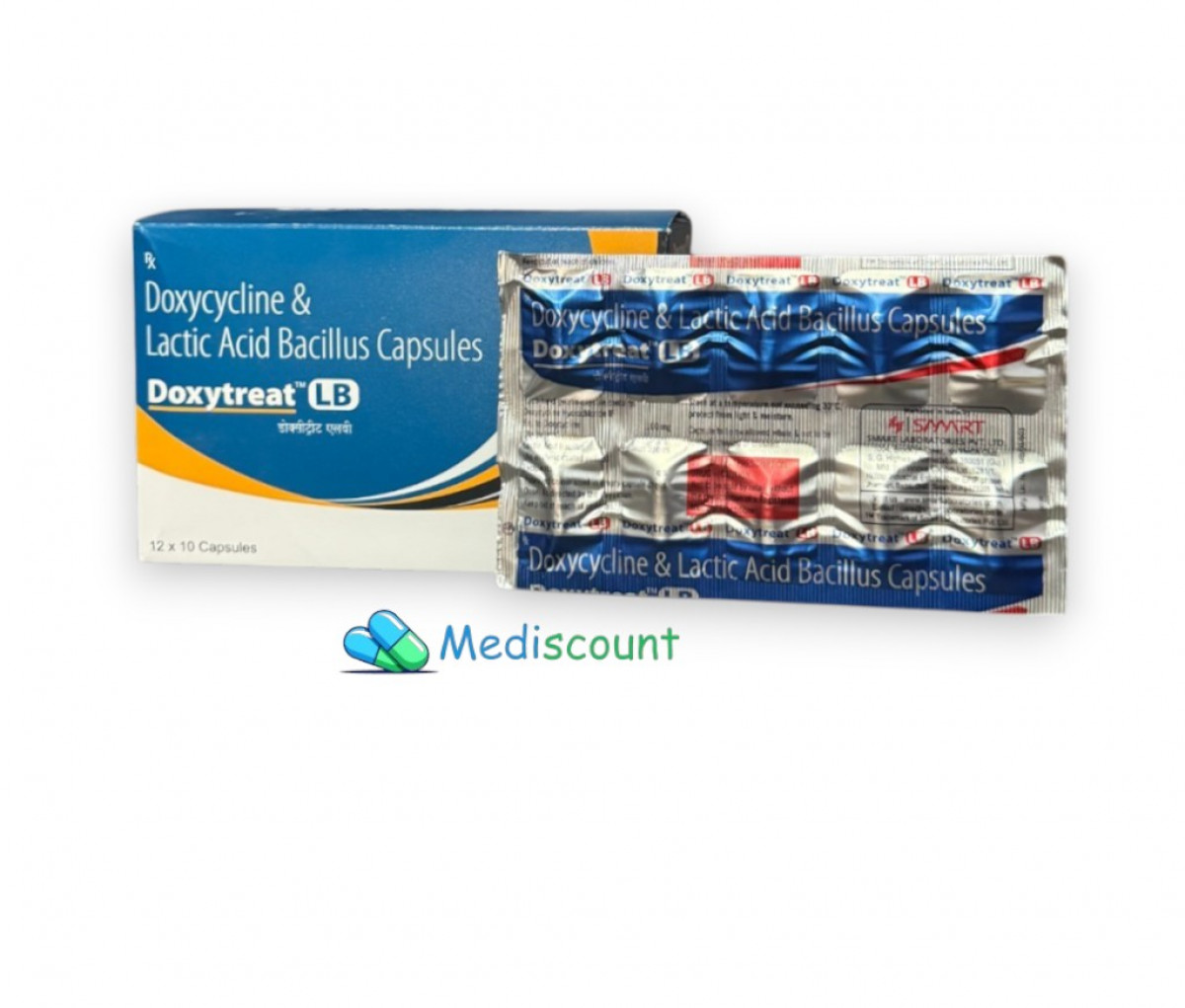 Buy Doxytreat capsule online - effective antibiotic with probiotic support for gut health.