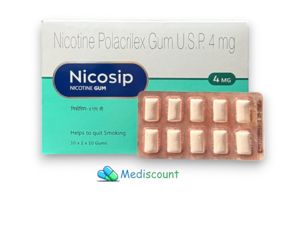 Buy Nicosip 4mg Chewable Tablets online -  smoking cessation support