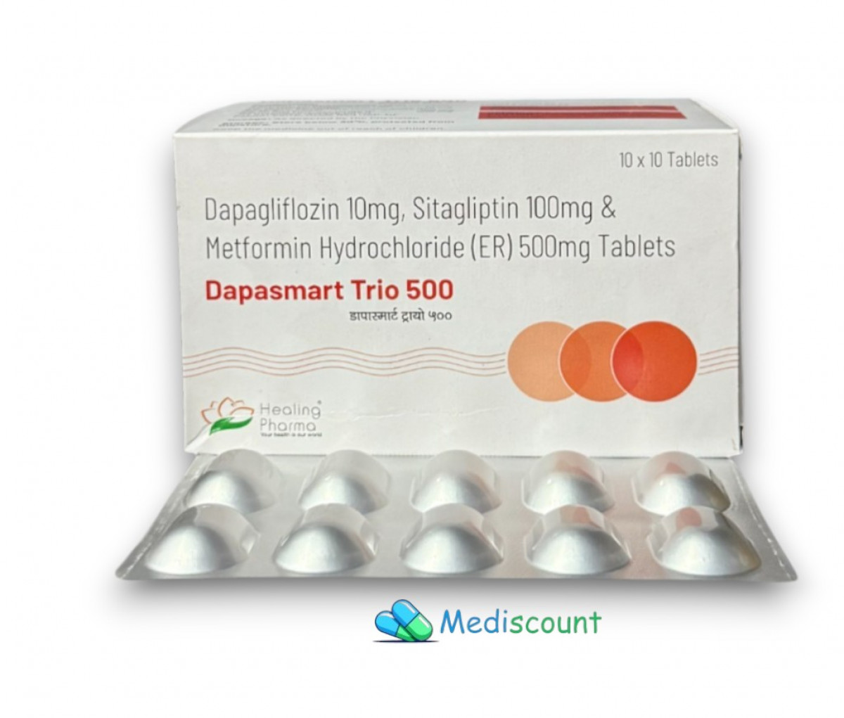 Buy  Dapasmart Trio 500 tablets  online - triple-action diabetes control