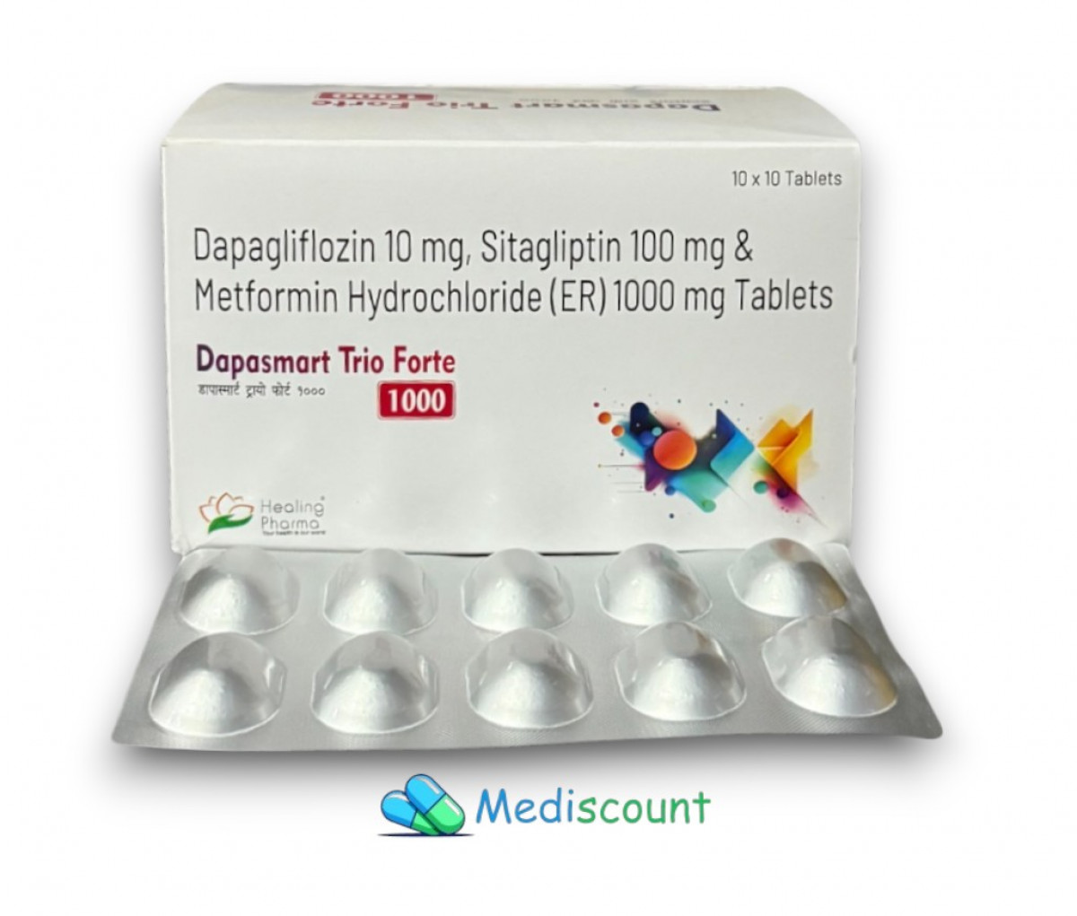 Buy  Dapasmart Trio Forte 1000 tablets  online - comprehensive diabetes management