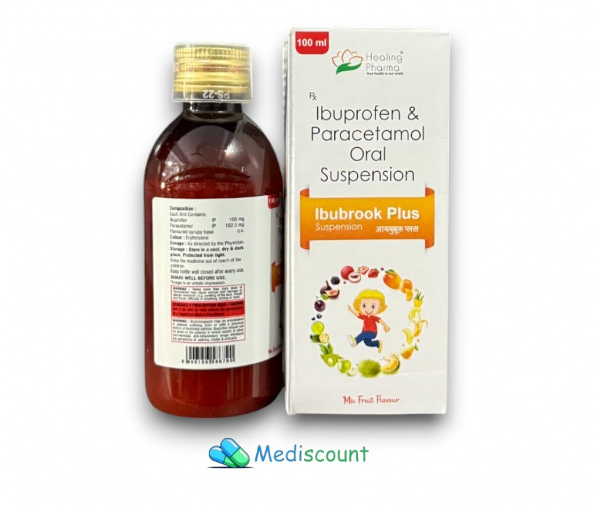 Buy  Ibubrook Plus Syrup online - fast-acting pain and fever relief