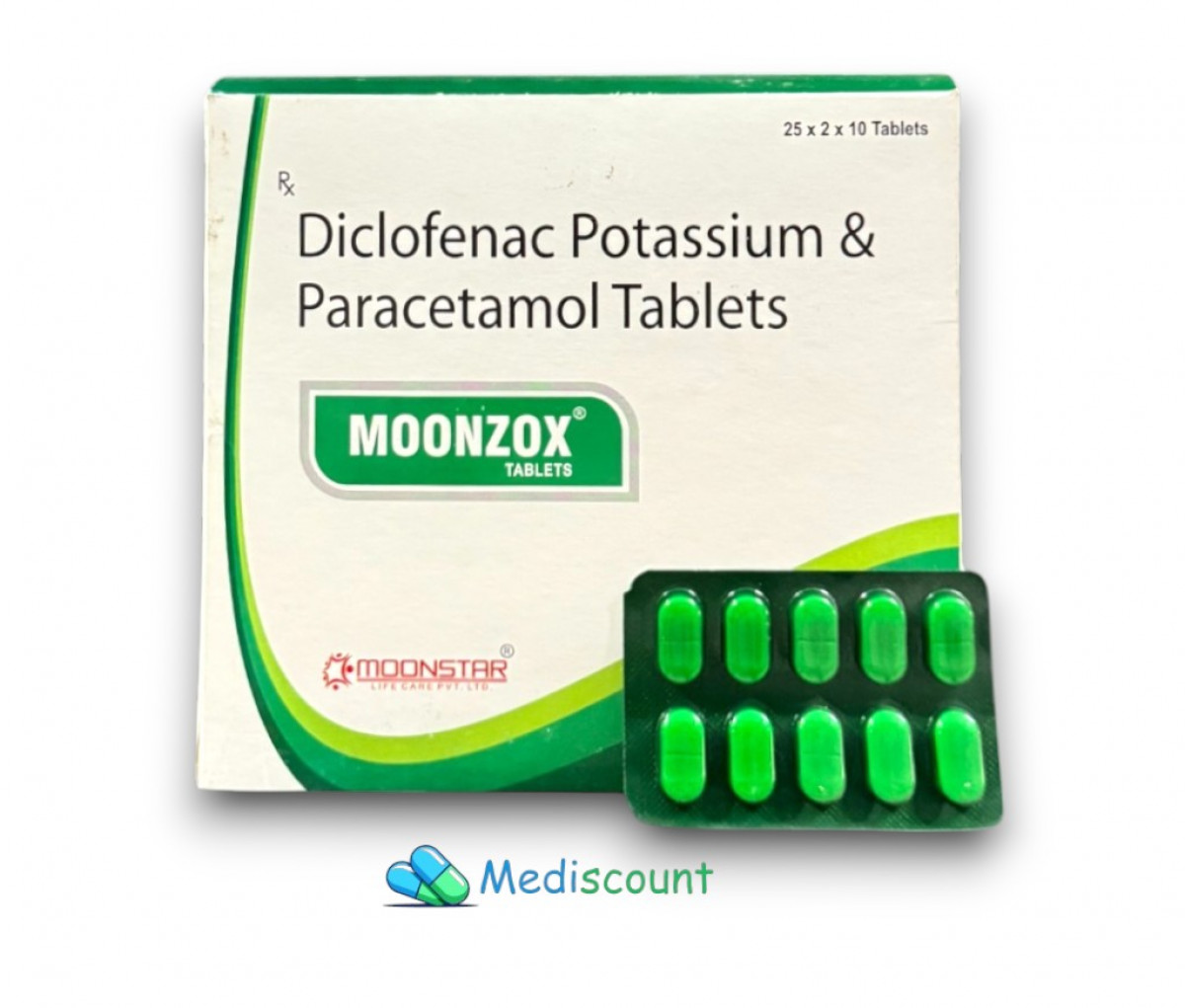 Buy Moonzox tablet (Green)  online-  fast and effective relief from muscle pain and inflammation