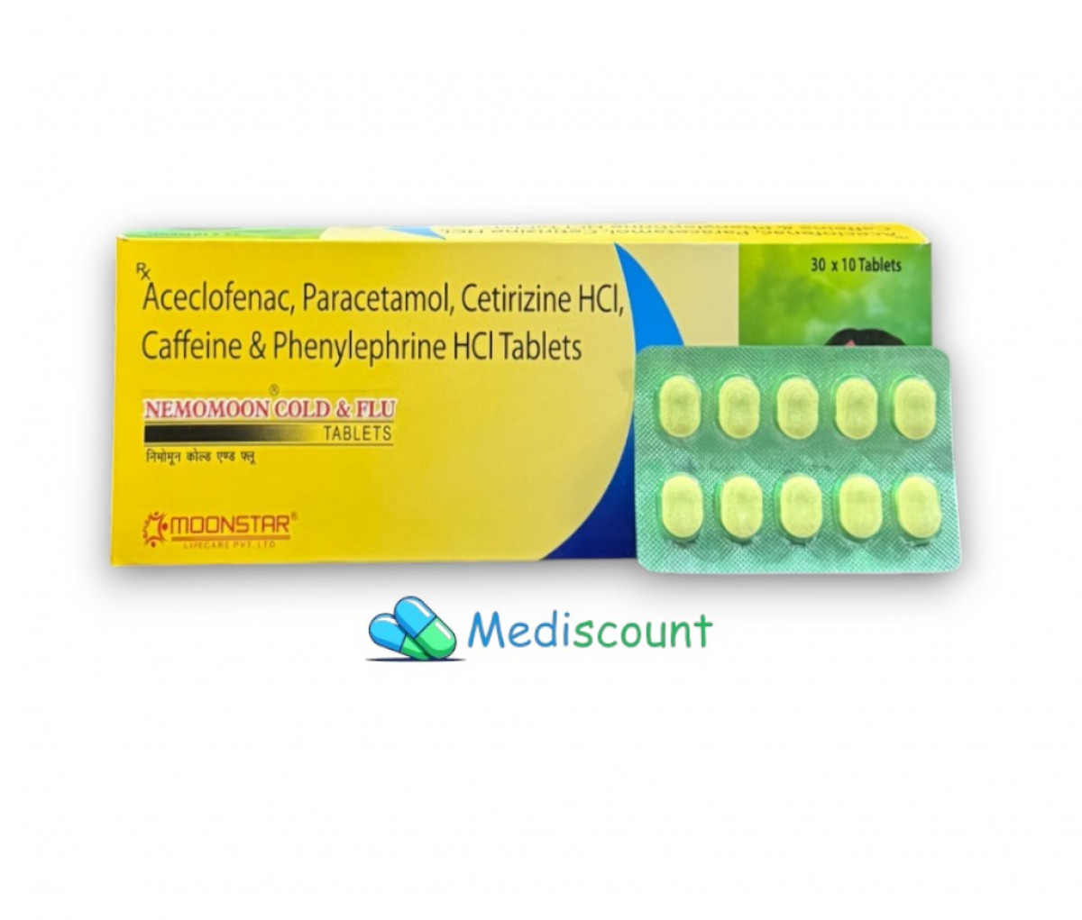 Buy Nemomoon-cold & flu tablet online-  all-in-one relief for cold, pain, and allergies