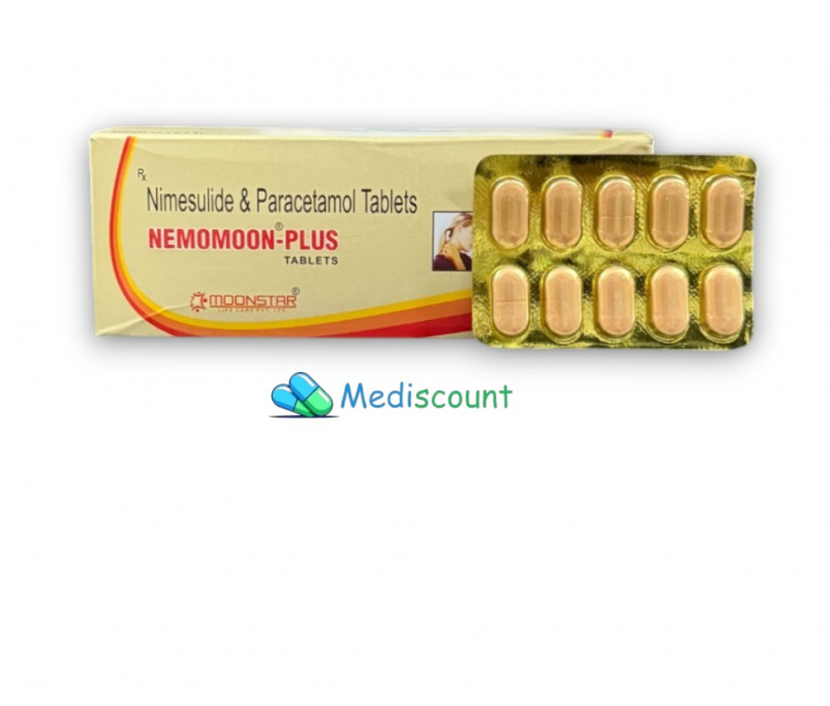 Buy Nemomoon-plus tablet (Gold) online-effective relief from pain, inflammation, and fever