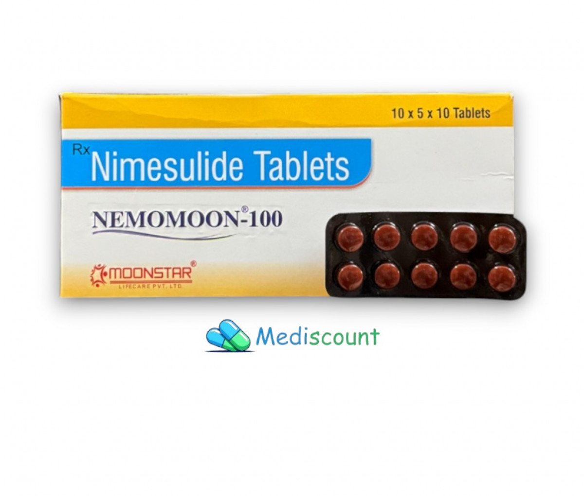 Buy Nemomoon-100 tablet  online- fast and effective relief from pain, inflammation, and fever