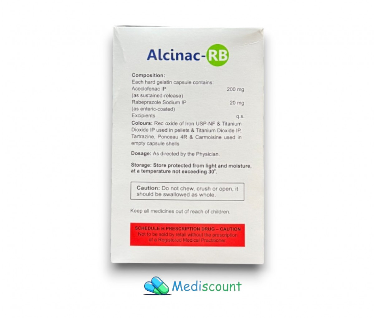 ALCINAC-RB Capsules antacid and reflux medicine buy online at Mediscount