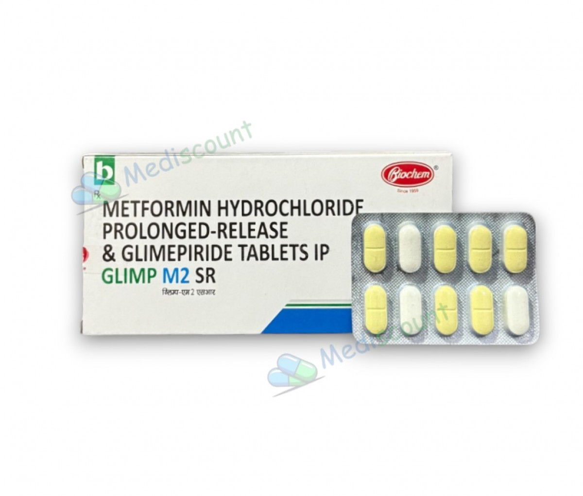 Buy GLIMP - M2 SR TABLETS  online -   sustained-release diabetes control with dual-action effectiveness