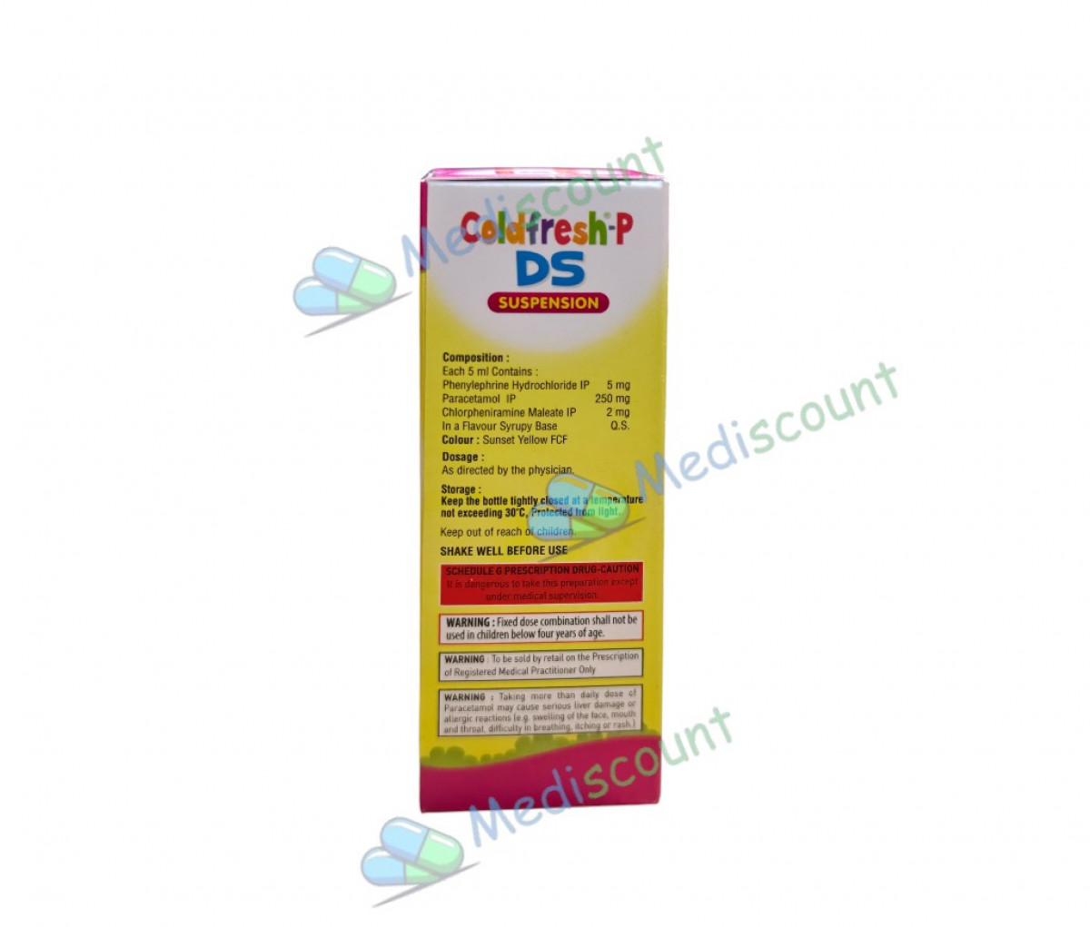 Coldfresh P DS suspension for cold fever and pain relief online at Mediscount