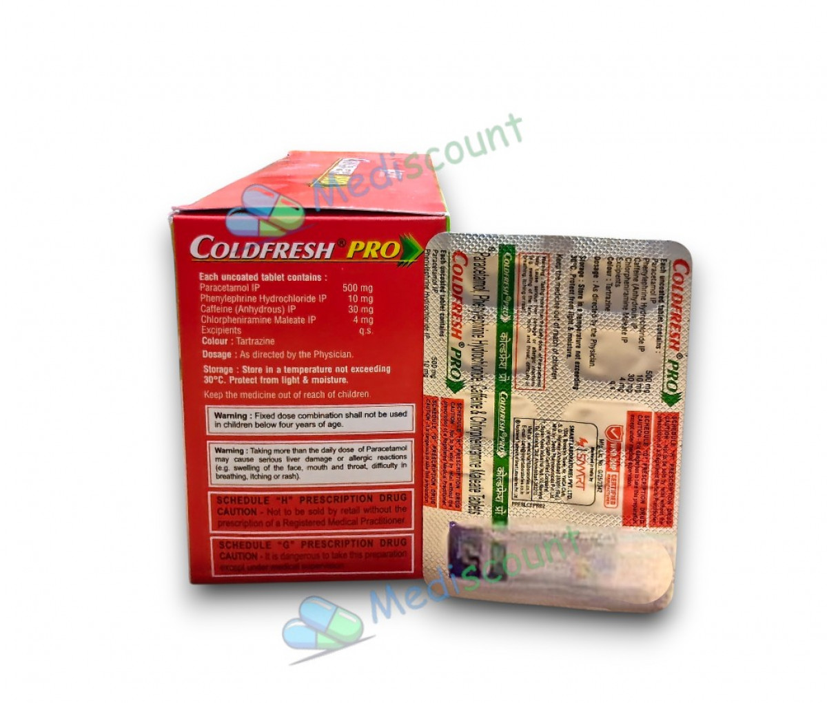 Coldfresh Pro tablet for cold, fever, and pain relief online at Mediscount