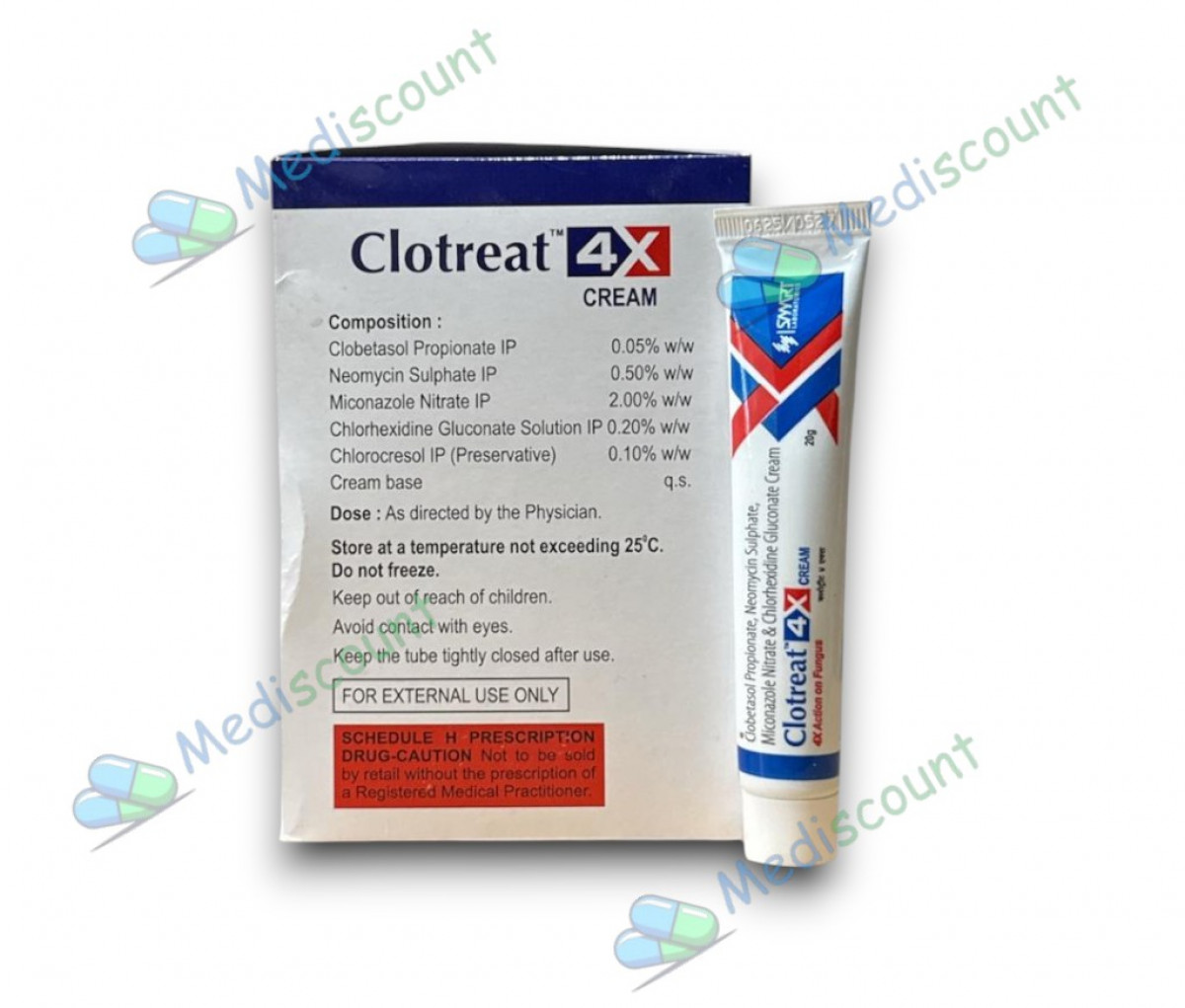Clotreat 4X 20g antifungal cream for fungal skin infection online at Mediscount