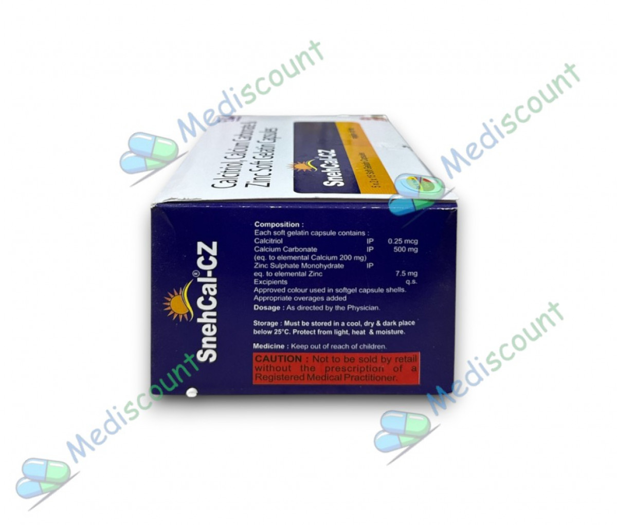 Snehcal-CZ capsule calcium, vitamin D3, and zinc supplement online at Mediscount