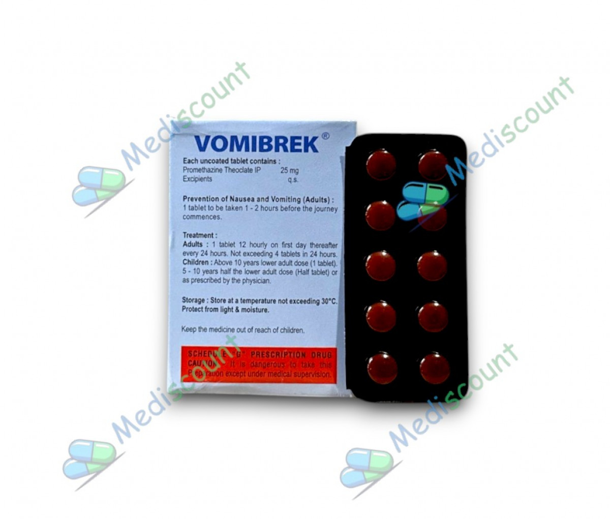 Vomibreak tablet for nausea and vomiting relief online at Mediscount