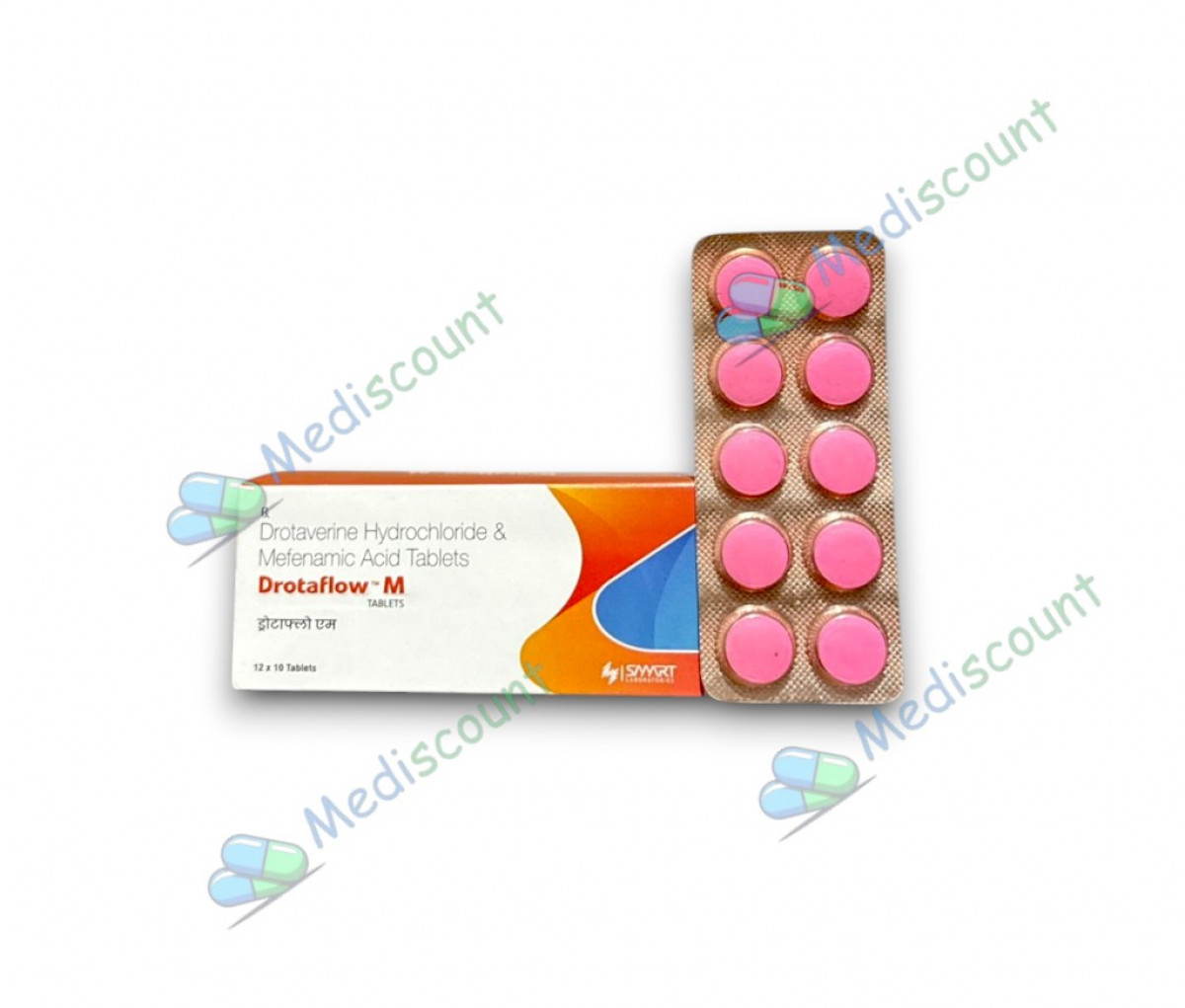 Drotaflow M Tablet for stomach cramps and spasms – Mediscount